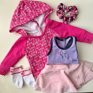 AMERICAN GIRL Full Strength Ruffled Skort, V-neck Hoodie & So Strong Accessories
